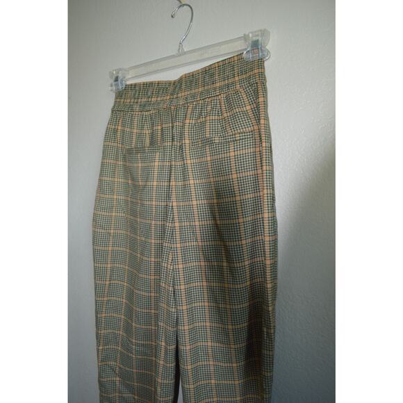 Urban Outfitters Paige Pants Size S Plaid High Waist Pleated Cropped Trouser - Picture 6 of 12